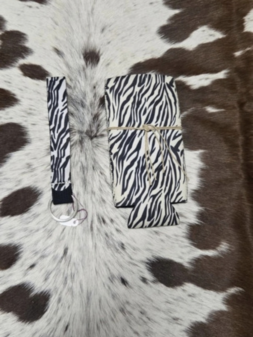 Zebra Print Wristlet And Coozie Set